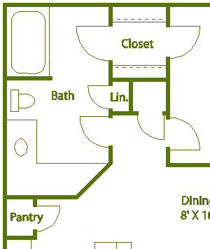 1 bed 1 bath E